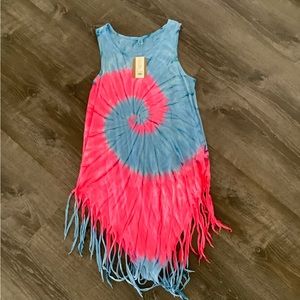 NWT Pink & Blue tie dye dress